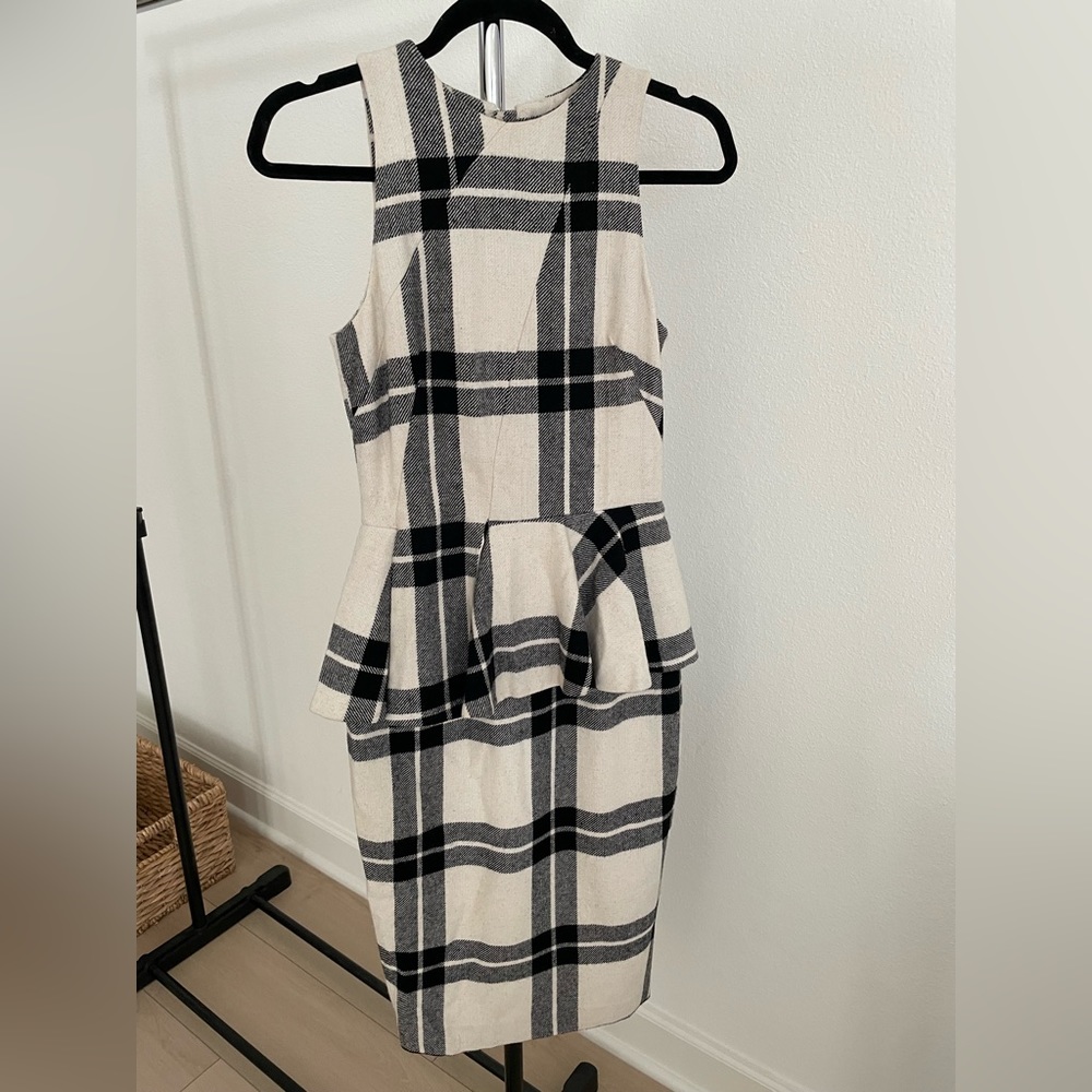 Plaid peplum dress